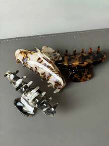 4pcs/1pc Acetate Fiber Hair Clips, Fashionable Acetate Fiber Hair Claws, High-Quality Clips, Nape Hair Clips, Women's Headwear, Hair Accessories, New Design, Warm For Autumn/Winter, Elegant Style, Nape Hair Claws, Suitable For Women And Girls, Holiday Gift, Daily Wear Elegant Claw Clip - Multicolor - View 6