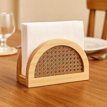 Classic Straw Napkin Holder In Pine Wood With MDF – Charming Table Setting - Multicolor - View 4