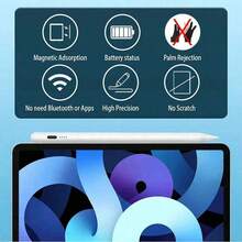 1pc Universal Capacitive Touch Pen, Aluminum Alloy Stylus Pen With Tilt Function, Anti-Palm Rejection, Magnetic, Compatible With Apple/Android Tablets, Includes Replacement Nibs, Compatible With IPhone 17/16/15/14/13/12/11, Compatible With IPad Series