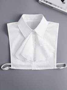 1件女士长款蝴蝶结彼得潘领法式可拆卸尖领圆领假领，白色，适合连衣裙和圣诞装饰 - 長款假領子 - 查看 13