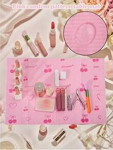 klimonla 125 piezas Alfombrilla desechable plegable de 3 capas impermeable para arte de uñas, adecuada para práctica en salón de manicura - Rosa - Ver 2