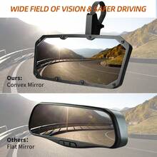 Espejo retrovisor central para UTV/ATV para barras de rodillo de 1.75"-2", abrazadera de aluminio ajustable 360°, espejo central compatible para vehículo todo terreno