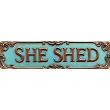 "SHE SHED" Vintage Metal Street Sign - Retro Tin Wall Art Decor, Bar Gifts For Home Pub Cafe Wall Decoration