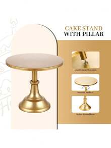 Gold Cake Stand Set Of 3 (8, 10 And 12 Inch Plates) For 6-10 Inch Cakes, Perfect Dessert Table Set, Cupcake And Cake Stand For Parties, Weddings - 金色 - 查看 8