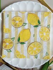 20 pièces/paquet Serviettes imprimées vintage avec motifs de feuilles, fleurs et abeilles, double épaisseur, convient pour les décorations de fête d'anniversaire, de thé de l'après-midi. Serviettes en papier, essuie-tout et papier hygiénique, fournitures festives et de fête. Produits d'entretien ménager et de soins personnels, articles ménagers et de première nécessité.