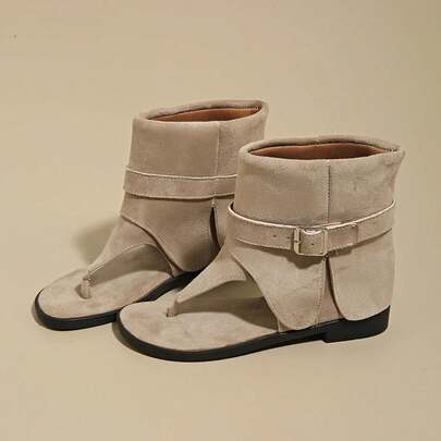 Ladies' Thong Sandals, Cropped Boot Pants, Versatile Roman Sandals For Summer