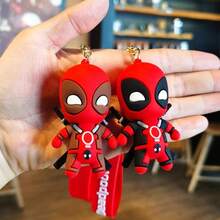 1pc Marvel Cute Anime Figures Doll Bag Pendant Deadpool Q Version Fashion Backpack Keychain Couple Keyring Jewelry Birthday Gifts (Random Style) - Multicolor - View 4