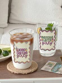 1 szt. Szklany kubek z szerokim otworem, mrożona kawa, szklany kubek, świąteczny prezent urodzinowy dla przyjaciela, najlepszy na Boże Narodzenie, idealny na Święto Dziękczynienia