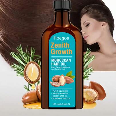 100ml Aromatherapy Hair Essential Oil - Argan & Jojoba Oil Blend, Hydrating And Smoothing Hair Care Oil For Women's Daily Use Before Styling Or Night Repair