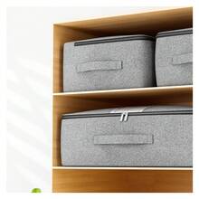 1pc Household Non-Woven Soft Fabric Storage Bag, Non Steel Frame Blanket Storage Bag, Bed Bottom Storage Bag, Clothing Blanket Storage Bag, Mobile Organization Large Capacity Storage Box, Suitable For Cabinets, Travel, School, School Supplies, Foldable Storage Bags, Clothes, Blankets, Storage Bags, Breathable Zipper Storage Bags, Suitable For Bedroom Storage Bags With Transparent Windows - Multicolor - View 11