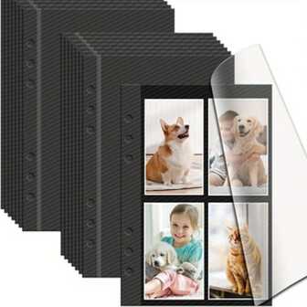 UNIQUEFORYOU 可重复填充相册页面，15 张自粘纸，剪贴簿相册页面适合 2x3、4x6、5x7 照片