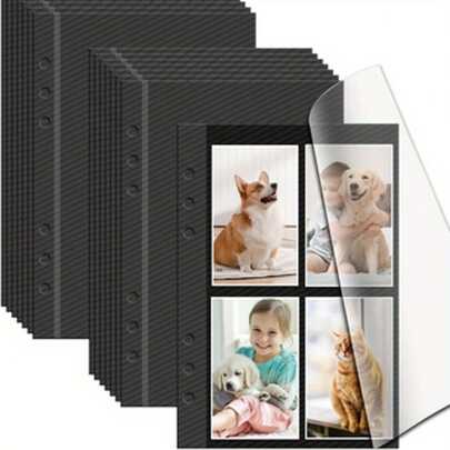 UNIQUEFORYOU Páginas recarregáveis para álbuns de fotos, 15 folhas autoadesivas, páginas para álbuns de recortes, para fotos de 2x3, 4x6, 5x7