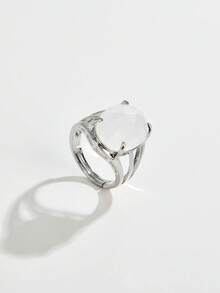 1pc Natural Crystal & Stone Cut-Out Adjustable Ring, Suitable For Daily Wear By Men And Women - Multicolor - View 19