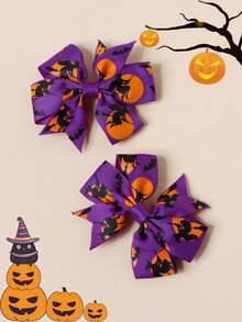 2/8 sztuk dla dziewczynek, śliczne spinki do włosów z motywem dyni, ducha, czarodzieja, potwora, nietoperza, spinki do grzywki, ozdoby do kucyka, odpowiednie na przyjęcia świąteczne, akcesoria do włosów na Halloween