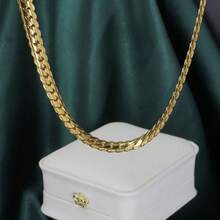 1 pieza Collar de cadena cubana de 6 mm chapado en oro de 18 quilates sobre plata de ley 925, de 16/18/20/22/24/26/30 pulgadas, adecuado para hombres y mujeres, joyería de moda para boda, compromiso, regalo del Día de San Valentín, uso elegante diario