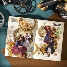 20 件/包复古人物贴纸，创意美学贴纸贴花，DIY 装饰拼贴工艺材料，节日礼物，个性化剪贴簿学校用品 - 彩色 - 查看 8