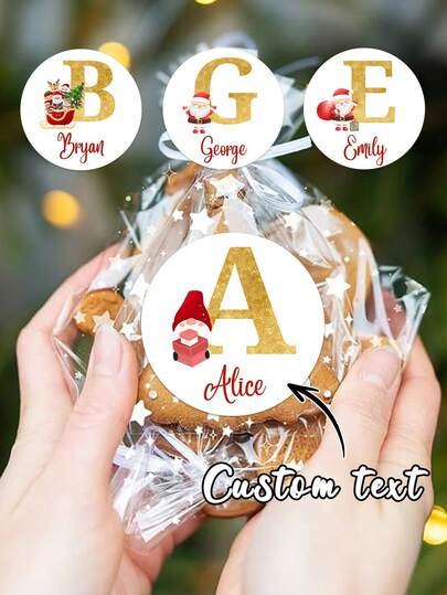 17/35/70 pezzi Adesivi natalizi personalizzati, etichette adesive per regali personalizzati per bambini, amici e famiglia, adesivi per regali di Babbo Natale, adesivi con iniziali, etichette adesive per regali personalizzati adatti per amici e famiglia, adesivi per regali di Babbo Natale