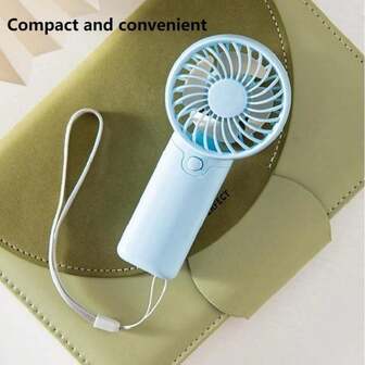 1pc Mini Handheld Fan - Portable Lightweight Battery-Powered Cooling Fan With High-Speed Quiet Operation, 4 Colors (Teal Blue, Pink, White, Mint Green) For Summer Outdoor, Indoor & Patio Use, Cooling Fan Portable, Sleek Handle Design