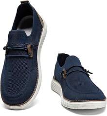 Mens Slip On Loafers Boat Shoes Non Slip Walking Shoes Running Shoes Fashion Sneakers For Men Comfort Lightweight Breathable Casual Office Shoes-20256688 - 深藍色 - 查看 10