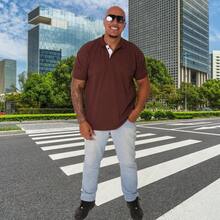 Men's Polo Shirt Plus Size Piquet Premium High Quality Luxury Comfort Short Sleeve - Rust Brown - View 7