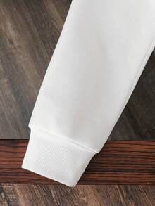 Young Boy Car Pattern Warm Sweatshirt - White - View 5