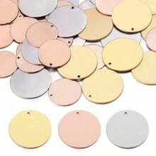 10/20pcs Round Golden Stainless Steel DIY Metal Pendant Necklace, Bracelet, Pendant Jewelry, 6-25mm Electroplated Anti-Allergic DIY Accessory
