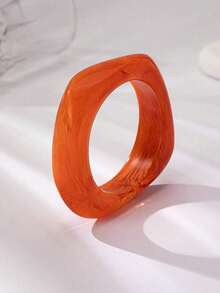 1 buc Brățară la modă din rășină multicoloră - Brățară cu design geometric asimetric, Stil boho versatil, Potrivită pentru ținute casual și de sărbătoare, Accesoriu pentru toate anotimpurile