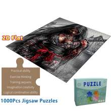 1 Caja (1000 piezas) Rompecabezas plano 2D para adultos con estampado floral sangriento de kimono, mejora la coordinación mano-ojo, regalo educativo para Halloween, Acción de Gracias, Navidad, Año Nuevo, Día de San Valentín, para mayores de 14 años, juego de rompecabezas avanzado para adultos