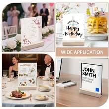 10 pièces de bases en bois non peintes, convenant pour l'affichage de cartes de visite, photos, menus, cartes postales et tableaux d'affichage. Support de carte de visite de bureau portable. Base d'affichage de bijoux