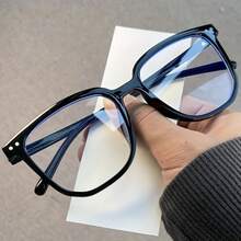 1 Pair Blue Transparent Lens Glasses, Suitable For Men And Women, Fashionable Design, Simple Style, Durable Frame - G3 - View 3