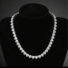 Men's Ice Diamond Necklace Hip-Hop Diamond Necklace Men's Rhinestone Bracelet Necklace - Màu Bạc Cổ - Xem 3