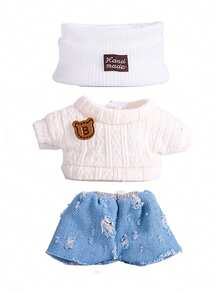 1/2 Set Fashion Doll Clothes, Suitable For 6.69 Inch Dolls (Doll Not Included), Hand-Knitted Outfit Including Bucket Hat, Sweater And Pants Or Skirt, DIY Fashionable And Fun Accessories, Cute Doll Accessories For Play And Display, Great For Birthday, Anniversary And Holiday Gifts (Shoes And Doll Not Included) - Multicolor - View 16