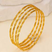 4 أساور أنيقة للنساء، أساور مغلقة على شكل دائرة، إكسسوارات مجوهرات مميزة مناسبة للأعياد والهدايا والحفلات والاستخدام اليومي