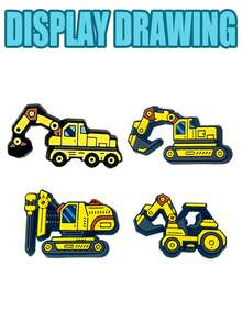 25 PCS Engineering Theme Series Shoe Charm Decorations, PVC Shoe Hangers - Colorful Shoe Accessories, Featuring Engineering Elements Such As Excavators, Wrenches, Safety Helmets, Etc., With An Industrial Style Decoration. Suitable For Shoes And Beach Bag Accessories As Party, Birthday Gifts.