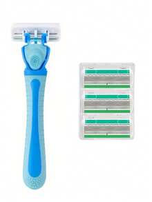 Women's Shaver Smooth And Comfortable Shaving Experience - Stainless Steel Razor With 6-Layer Blades And Non-Slip Handle, Includes Replacement Blades Men's Travel - Green - View 10
