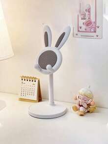 1pc Plastic Rabbit Shaped Adjustable Slouchy Phone/Tablet Holder, Versatile Desk Stand Organizer, Simple Design, Suitable For Tablets, Smartphones, Live Streaming