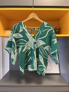 KIT 5 Pcs Random Color Cropped Blouse Dress Up Print Duda Fashion New - 148 Random Prints - View 3