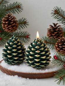 1pc 3D Christmas Pine Cone Silicone Mold For DIY Candles/Aromatherapy Devices/Resin Gypsum Crafts - Easy To Demold, Reusable With Fine Texture, Ideal For Holiday Decor & Christmas Gifts (Durable & Flexible)