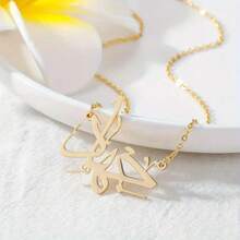 Customized Arabic Name Necklace, Personalized Stainless Steel Arabic Text Necklace, Retro Classic Arabic Style Necklace, Women's Fashion Jewelry, Language Limited To Arabic