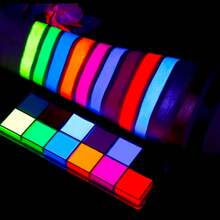 12 Colors Oil-Based Watercolor Paints, Face Paint, Fluorescent - Visible Under UV Light, Vibrant Colors, Suitable For Summer Parties, Carnivals, Halloween, Christmas, Easter, Stage Performances, Cosplay, World Cup Cheerleading Outfits - JHP022 - View 4