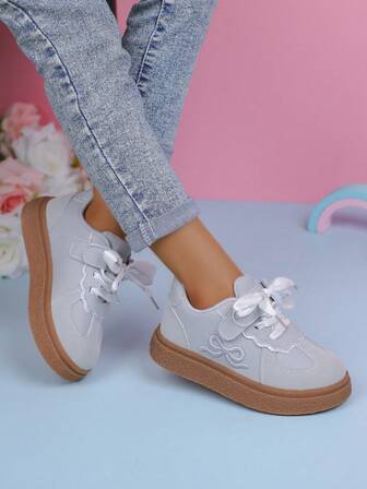 Girls' Trainers Children's Sports Sneakers, New 2025 Spring/Autumn Model, Toddler & Big Kids Silver Ballet Style