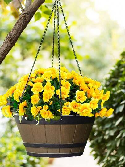 [Top-Rated] 4pcs UV-Resistant Silk Camellia Flowers - Lifelike Yellow Faux Floral Bundles For Outdoor Decor, Perfect For Pots, Porches, Patios, Balconies & Gardens