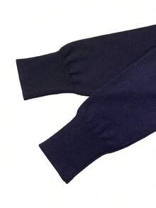 Jersey de cuello redondo de punto con estampado de rombos para mujer, estilo vintage preppy, parte superior holgada para uso diario y casual en otoño/invierno - Verde - Ver 3