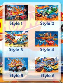 Hot Wheels 赛车轨道背景布，Hot Wheels 微缩模型拍摄道具，生日派对装饰布置，卧室和电子竞技室装饰布置。 - 彩色 - 查看 6