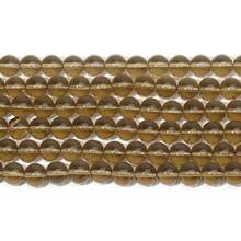 1 خيط من حبات الكوارتز الدخاني الطبيعي بأقطار 6/8/10 مم، حبات دائرية ملساء فضفاضة للخرز لصناعة المجوهرات DIY والتميمات والأساور والقلائد والإكسسوارات - بني - مشاهدة 3