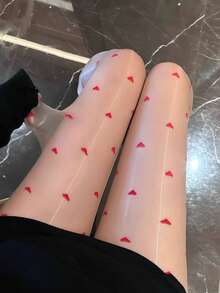 大码女式20D夜光透明连裤袜 | 性感塑形弹力连裤袜，适合日常穿着和派对之夜 - 杏色 - 查看 5