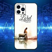 Funda de Teléfono con Verso Bíblico de Jesús Compatible con  16,15,14,13,12,11 Plus, Pro Max, XS, X, XR, SE, Mini, 8, 7, Funda Negra de Silicona Suave, Funda Compatible con  17, Funda  17 Pro, Funda  17 Pro Max - z4 - Ver 6