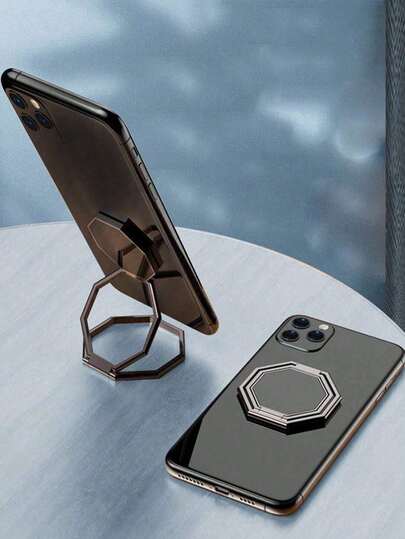 1pc 360° Rotatable All-Metal Foldable Desktop Phone Holder, Ultra-Thin Zinc Alloy Desk Stand For Smartphones & Tablets, Swivel Phone Mount For Slouchy Watching Videos Compatible With IPhone, Android Phone, Gift For Birthday, Family, Friends Finger Ring Holder, Phone Grip, Phone Accessories Compatible With IPhone, Android Phone, Gift For Birthday, Family, Friends Phone Ring Holder