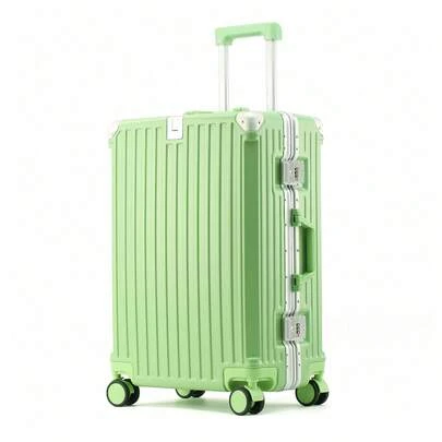 YOUGGELI 20-Inch Stylish Aluminum Alloy Frame Suitcase With USB Port, Silent Spinner Wheels & Secure Combination Lock - Ideal For Long-Distance Travel & Family Vacations,Business Travel Duffel Bag