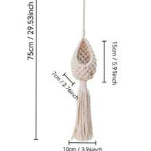 1pc Natural Wood Hanging Planter, Garden Decor, Air-Woven Pineapple Shape Net Basket, Handmade Rope, Indoor/Outdoor Hanging Basket